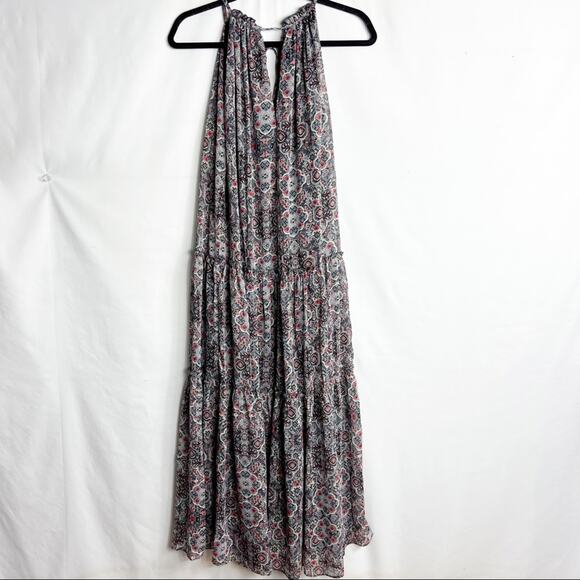 DREW Navy Medallion Sleeveless Tiered Maxi Dress NWT in Small - Picture 7 of 7